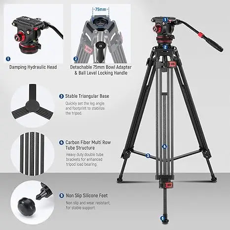 ProMax Carbon Fiber Heavy-Duty Tripod